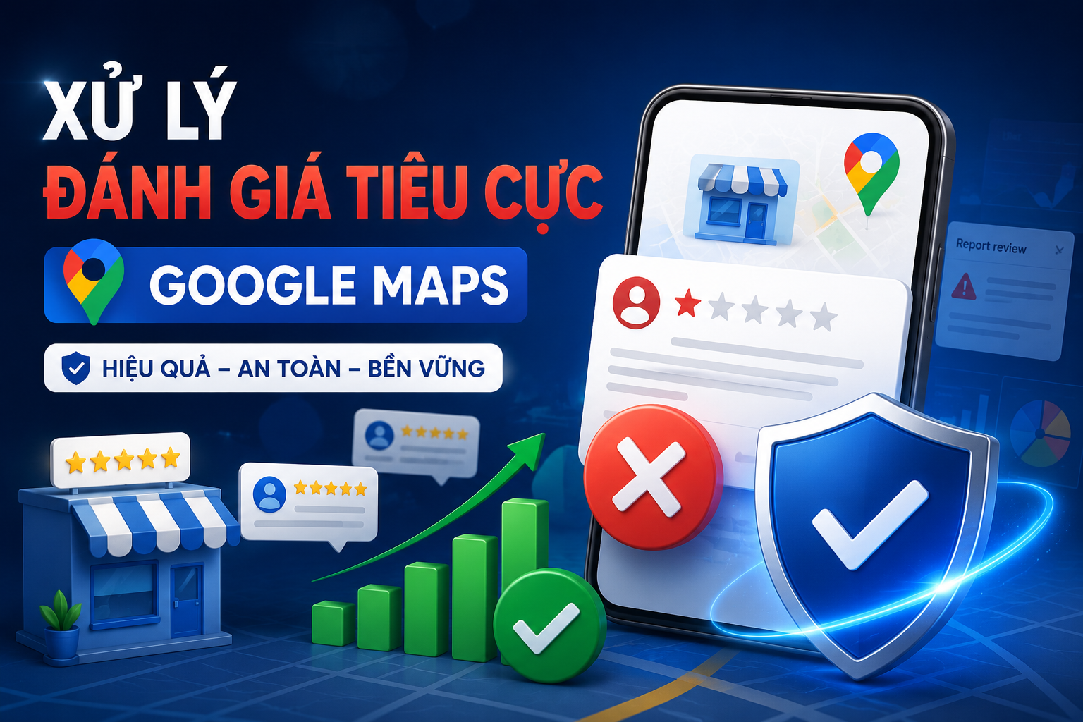 Cách xử lý đánh giá tiêu cực Google Maps hiệu quả & an toàn (A–Z)